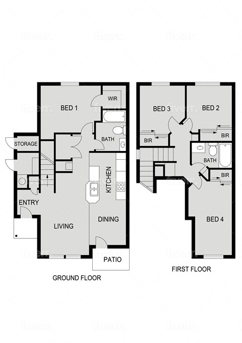 4 Bed Floor Plan